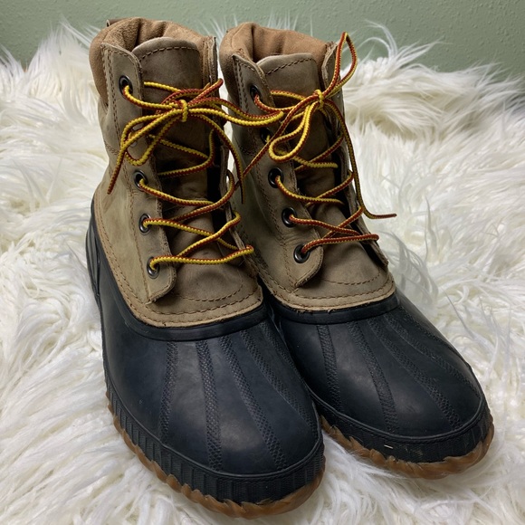 Sorel Cheyanne lace up duck boots sz 8 brown